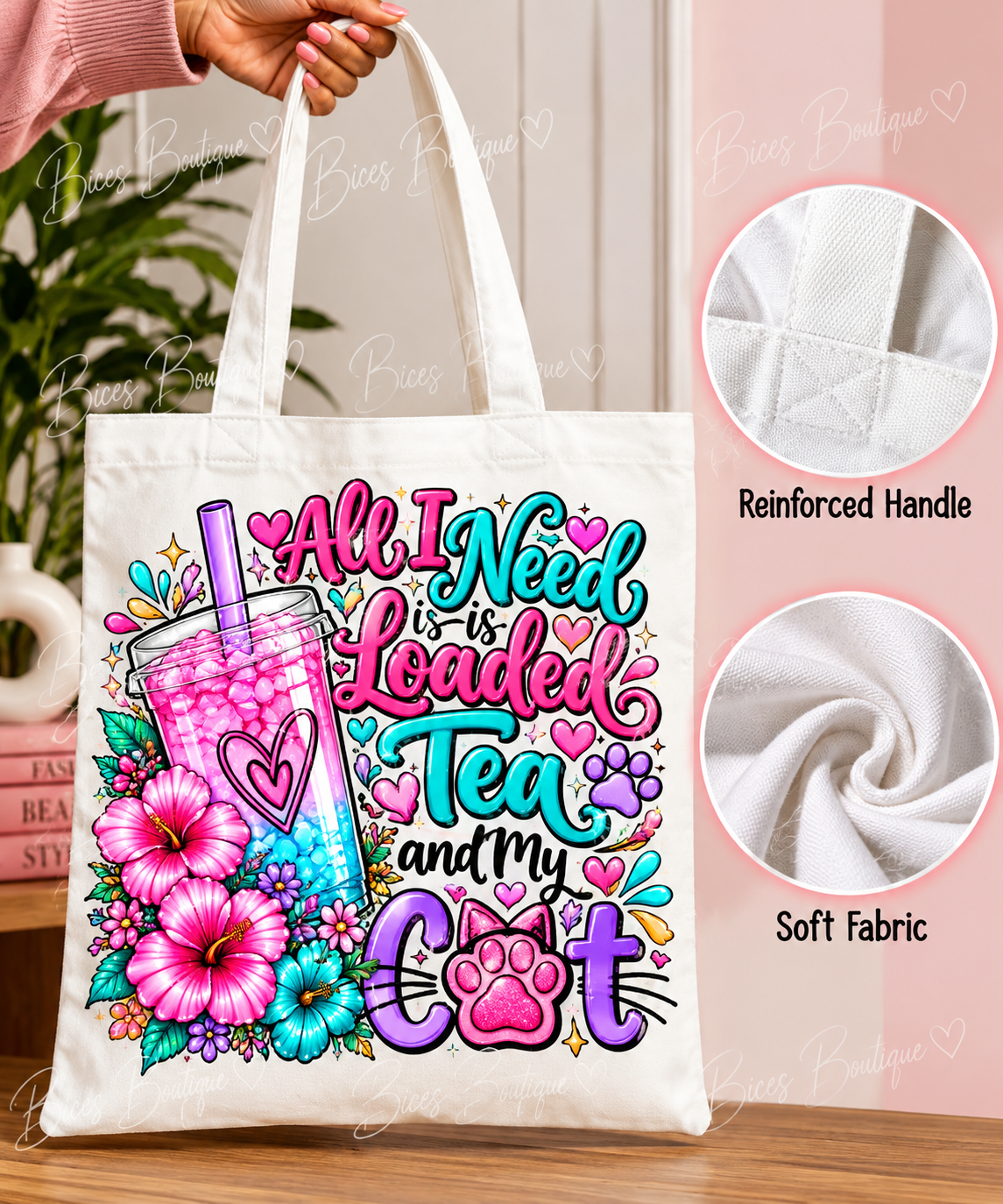All I Need Is Loaded Tea and My Cat – Tote Bag