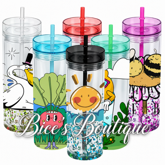 16oz Tall Snowglobe Tumbler