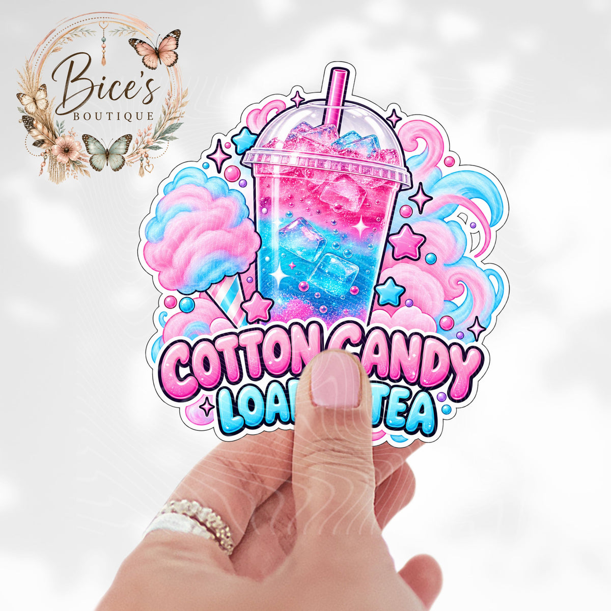 Cotton Candy Loaded Tea UV DTF Cup Decal