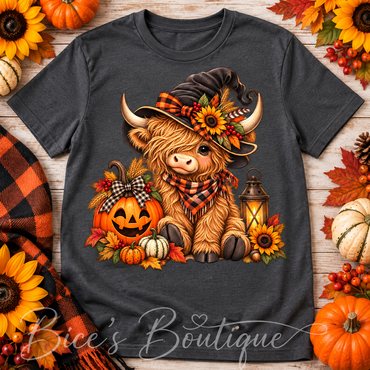 Halloween Highland Cow Graphic Tee