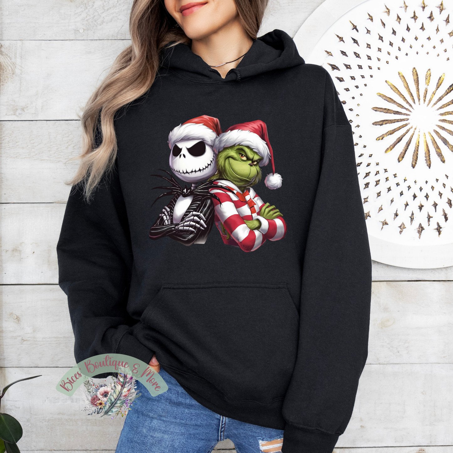 🎅 Spooky & Sassy Christmas Duo Hoodie 🎄✨