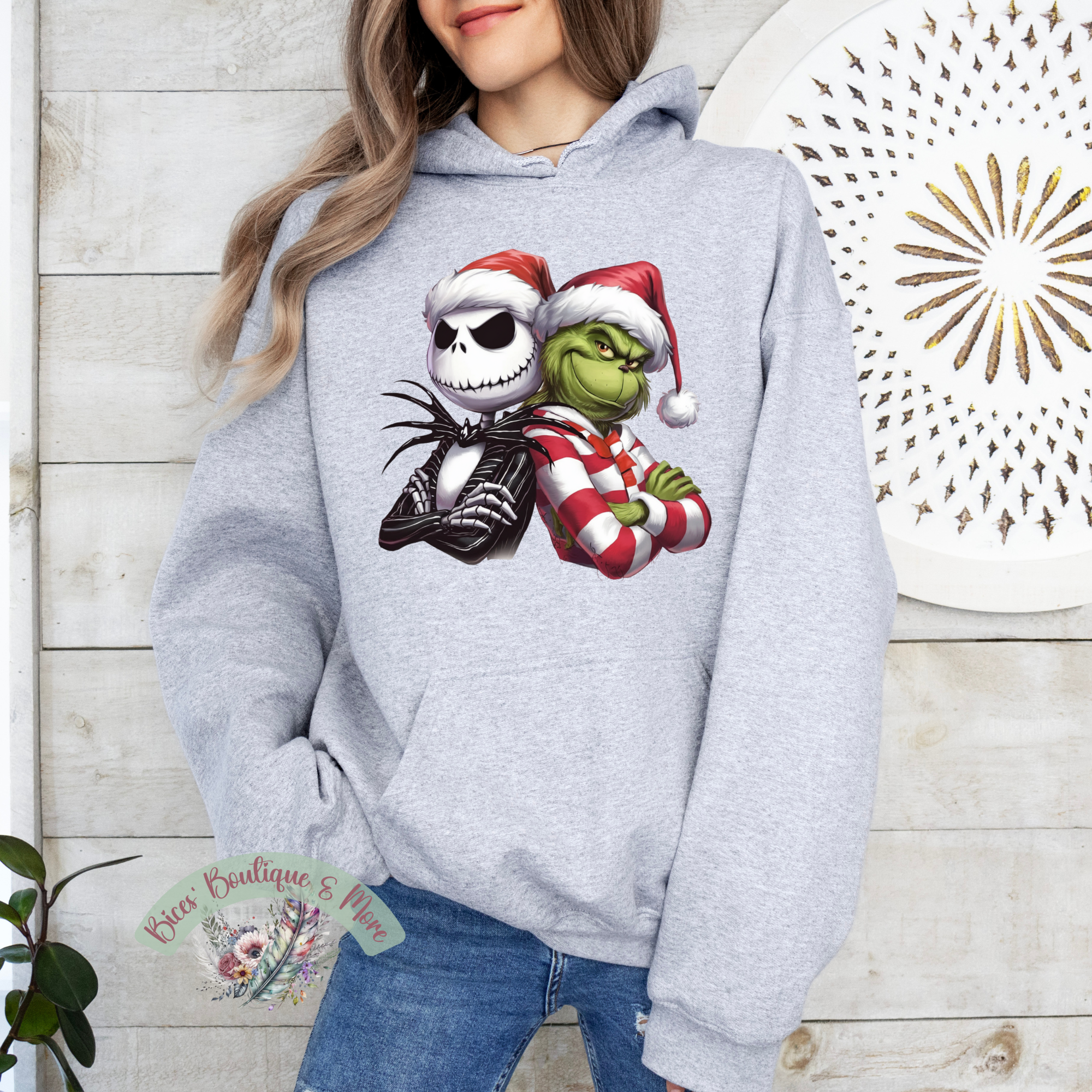 🎅 Spooky & Sassy Christmas Duo Hoodie 🎄✨