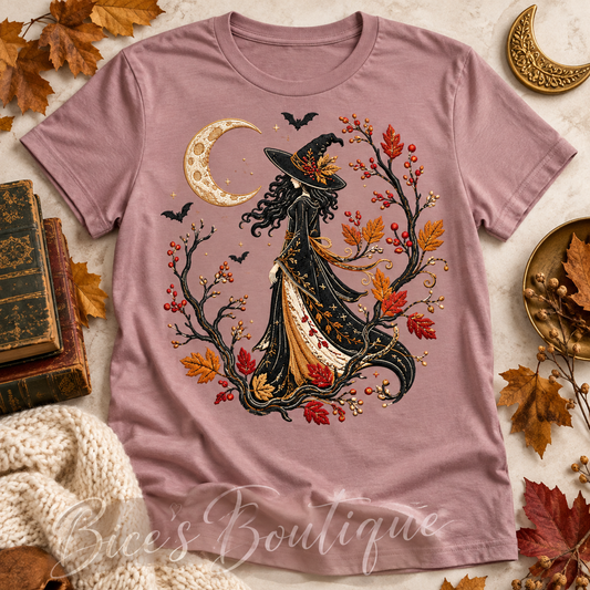 Autumn Moon Witch Graphic Tee