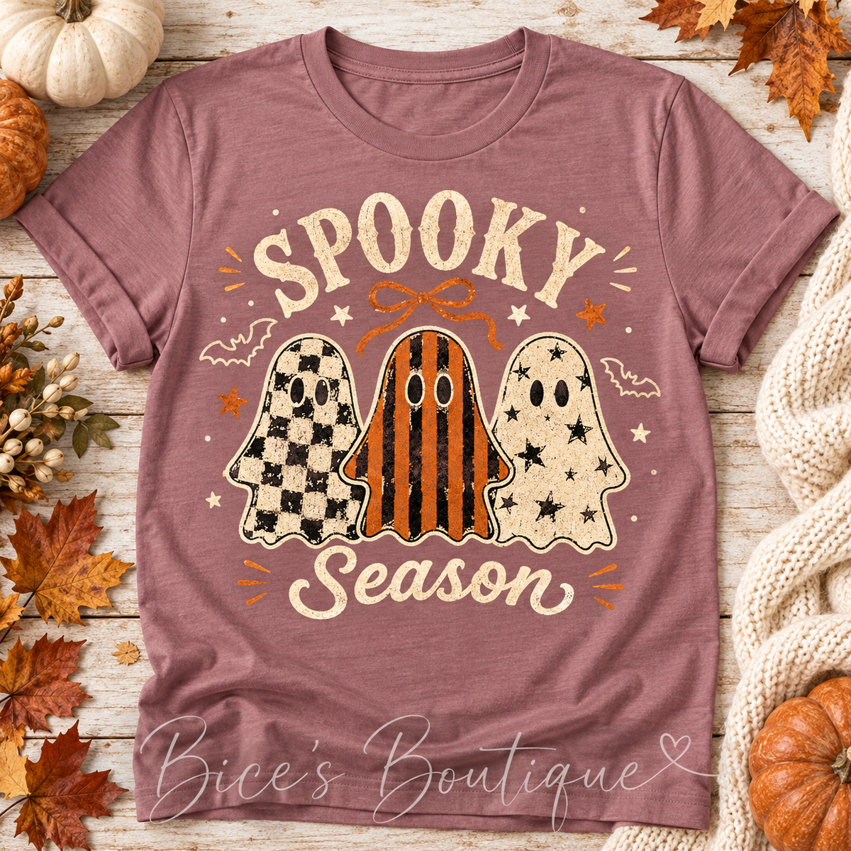 Spooky Season Retro Ghost Trio Graphic Tee