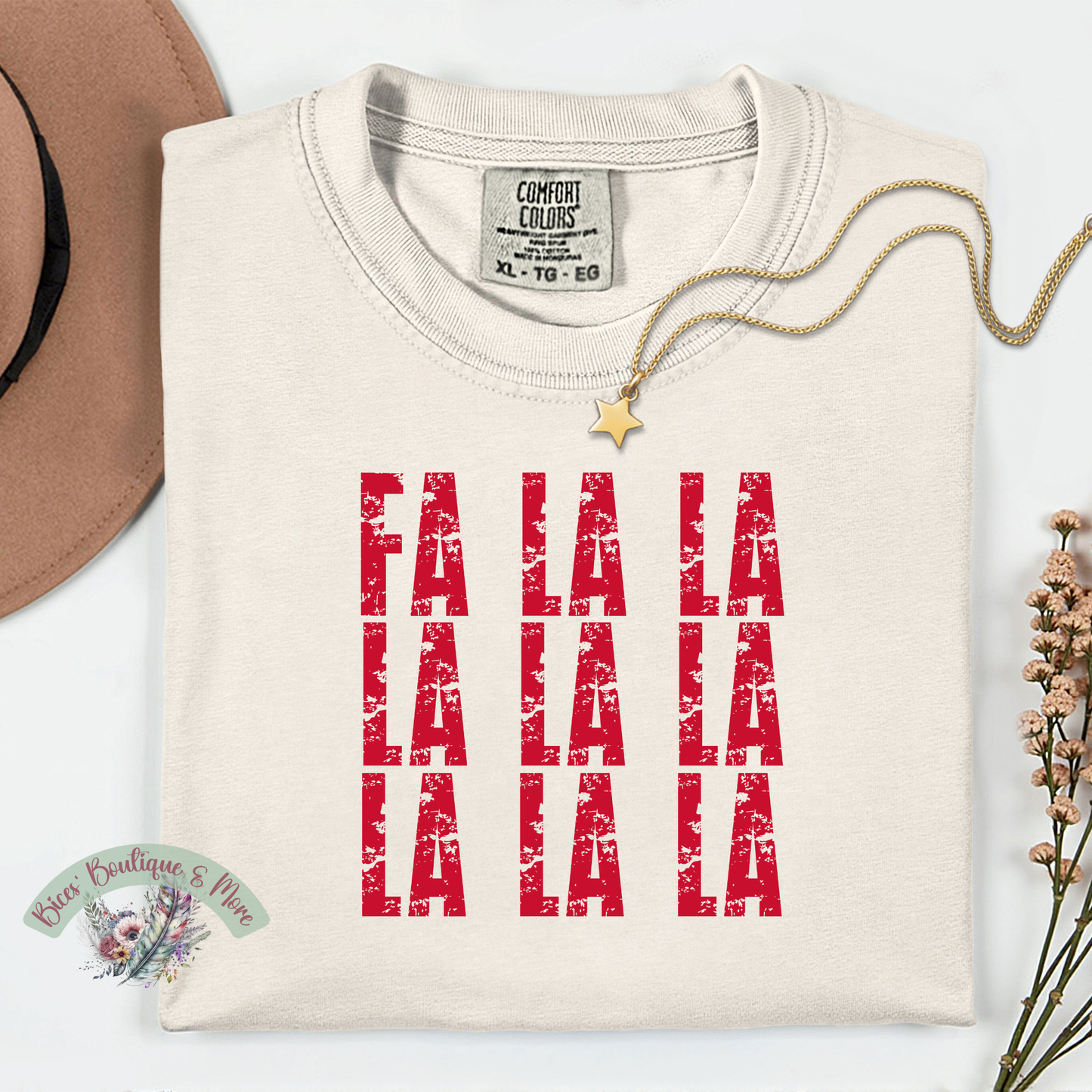 Fa La La La La Christmas Sweatshirt | Festive Holiday Graphic Pullover | Cozy Winter Top