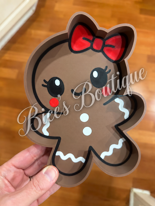 Gingerbread Girl Trinket Tray – 3D Printed Christmas Jewelry Organizer