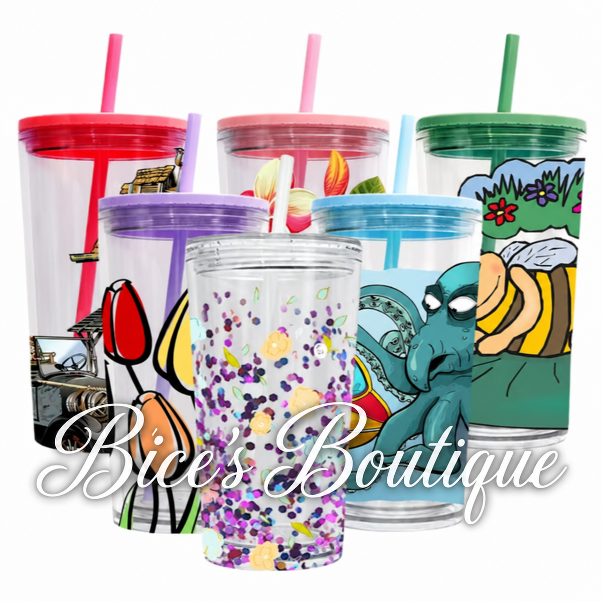 16oz Tapered Acrylic Snowglobe