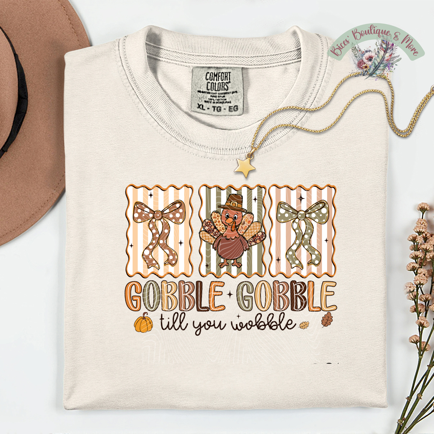 Gobble Gobble Till You Wobble Thanksgiving Tee | Cute Fall Turkey Shirt