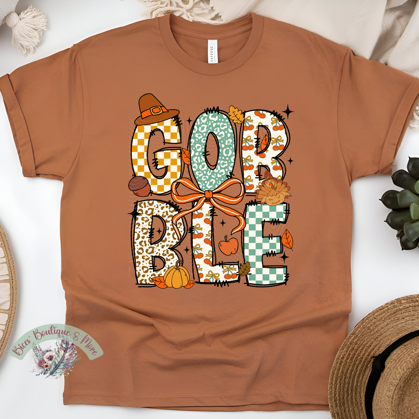 Gobble Graphic Tee | Fall Thanksgiving Shirt | Cute Autumn Turkey Top