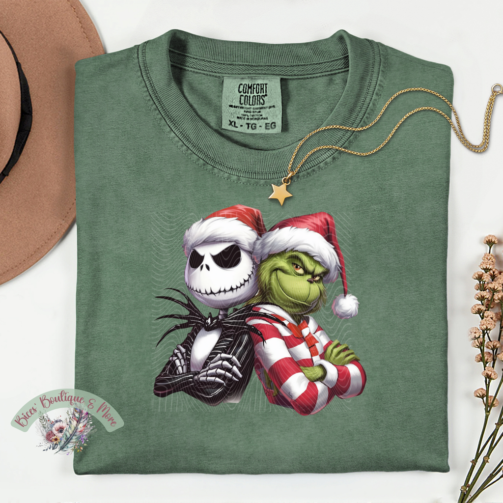 Holiday Mischief Duo Christmas Tee | Funny Festive Graphic Shirt | Cozy Winter Vibes Top