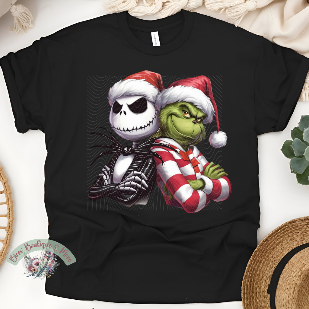 Holiday Mischief Duo Christmas Tee | Funny Festive Graphic Shirt | Cozy Winter Vibes Top