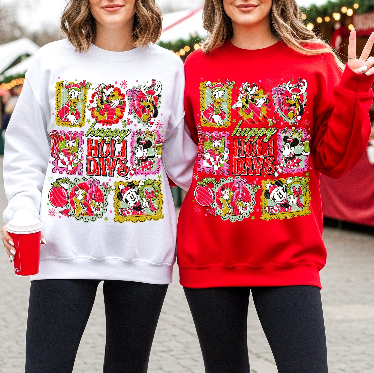 Retro Holiday Cheer Sweatshirt – Cute Cartoon Christmas Crewneck