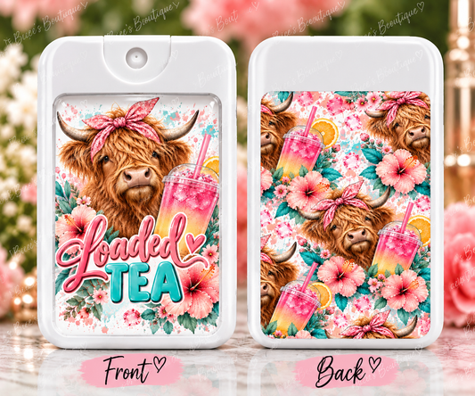 Highland Cow Loaded Tea Hand Sanitizer Spray Holder