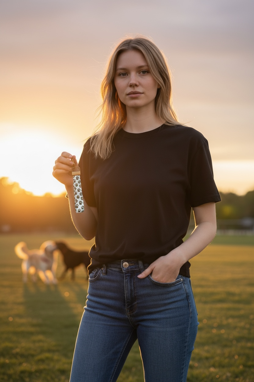 Paw Print Wristlet Keychain – Cute Pet Lover Key Fob