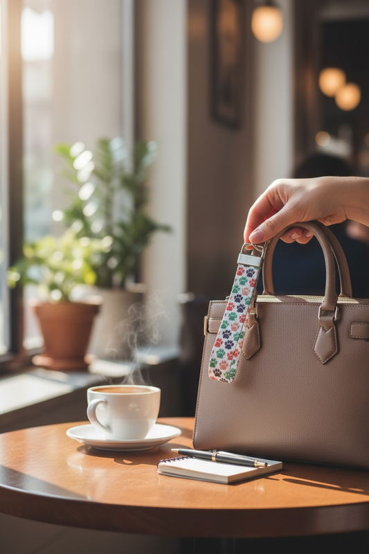 Colorful Paw Print Wristlet Keychain – Fun Pet Lover Key Fob