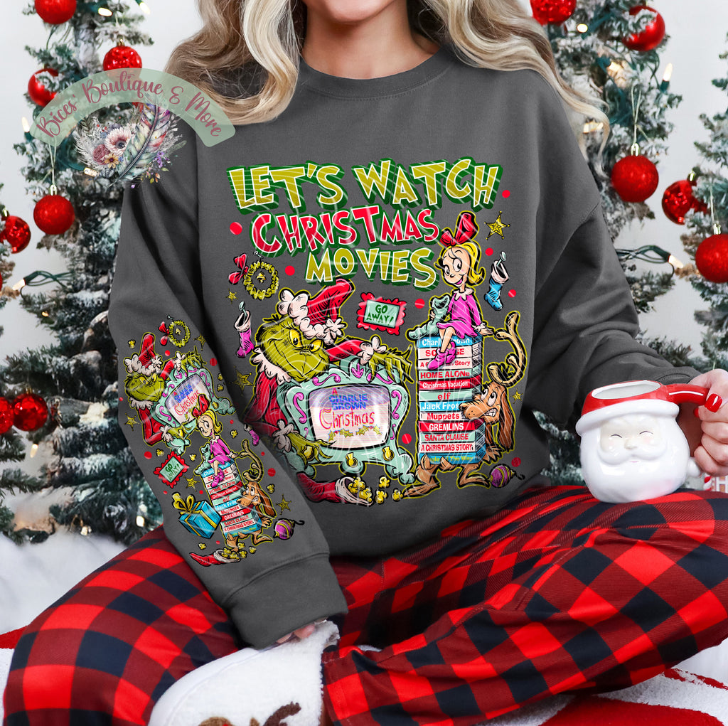 Let’s Watch Christmas Movies Sweatshirt – Cozy Retro Holiday Crewneck