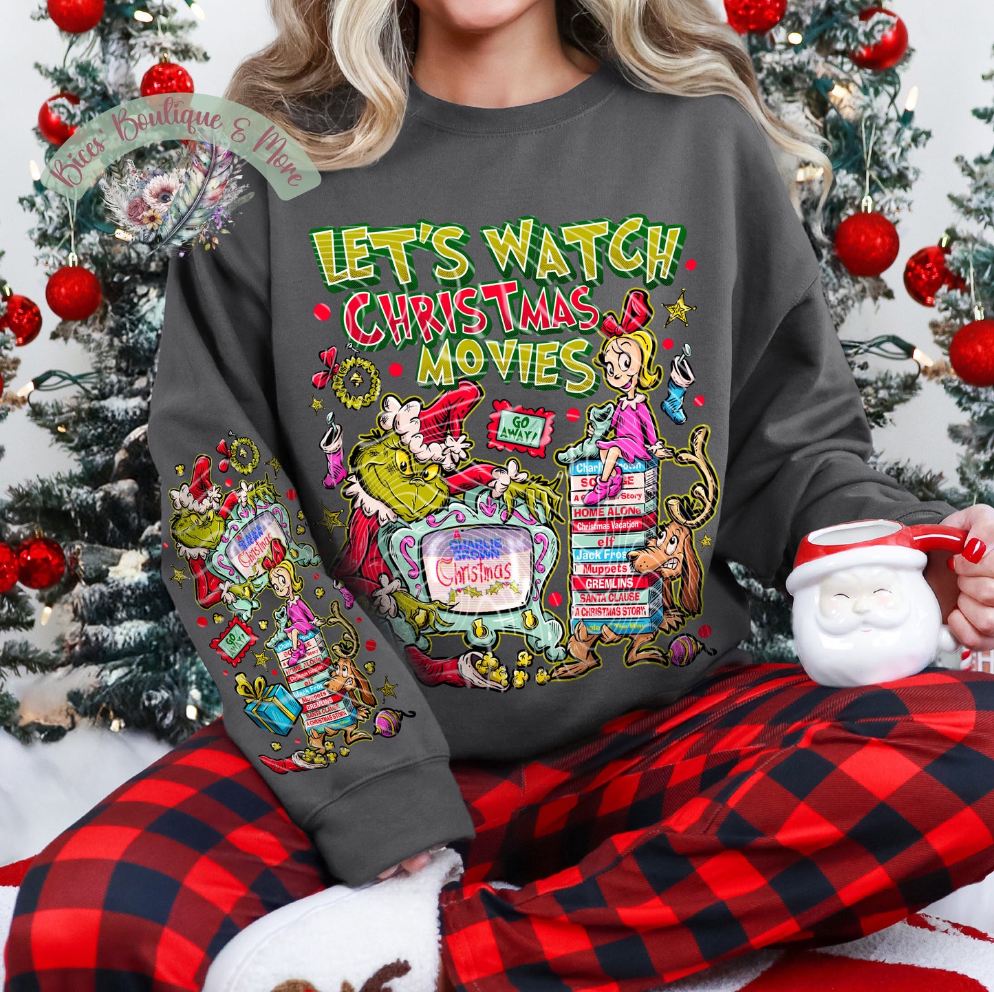 Let’s Watch Christmas Movies Sweatshirt – Cozy Retro Holiday Crewneck