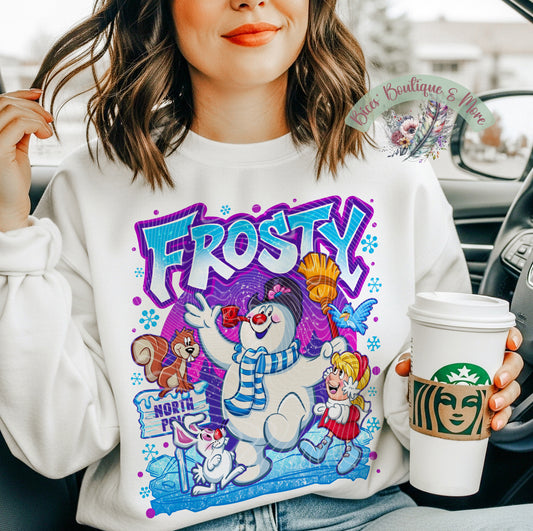 Frosty Winter Wonderland Sweatshirt – Retro Snowman Christmas Crewneck