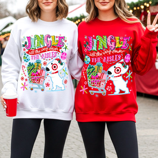“Jingle All the Way Down the Aisles – Holiday Shopping Sweatshirt”