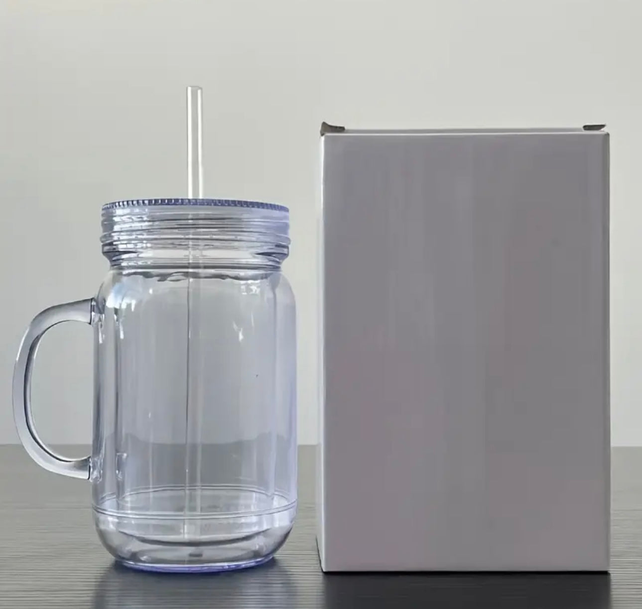 20oz Mason Jar Acrylic Snow Globe Tumbler