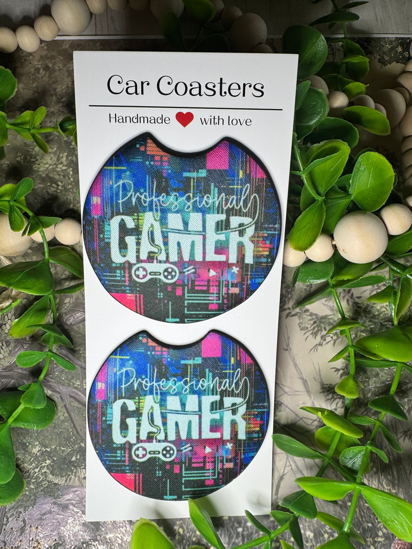 Professional Gamer Car Coasters (Set of 2)