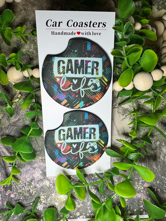 Gamer Life Car Coasters (Set of 2)