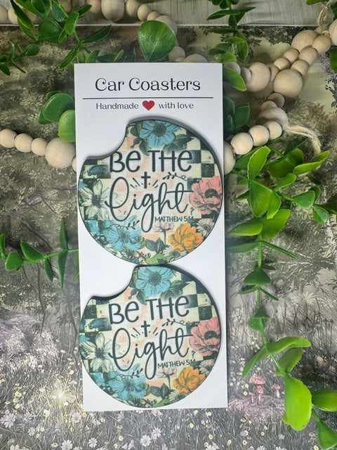 Be The Light Matthew 5:14 Car Coasters (Set of 2) ✨🌸