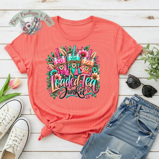 Loaded Tea Junkie Floral Graphic T-Shirt