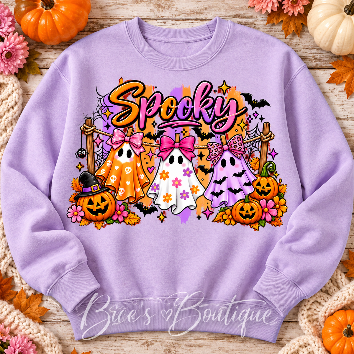 Spooky Bow Ghost Trio Crew