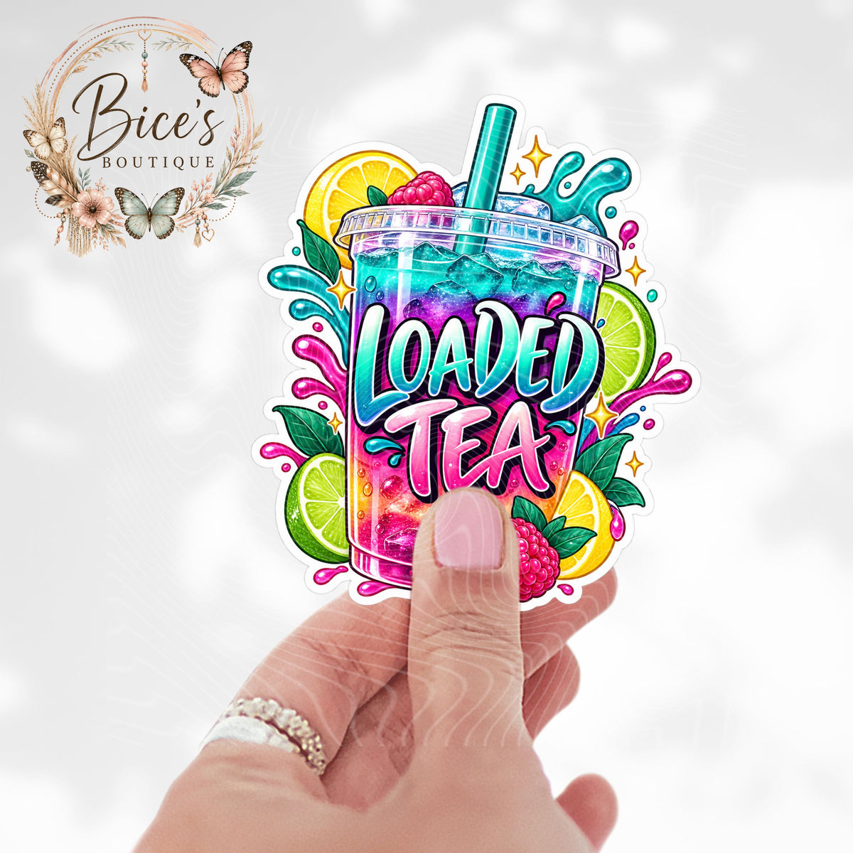 Loaded Tea UV DTF Sticker