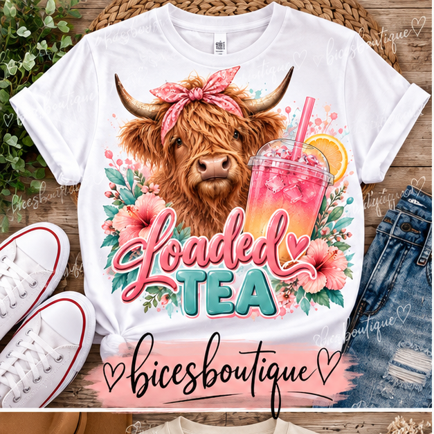 Highland Cow Loaded Tea T-Shirt