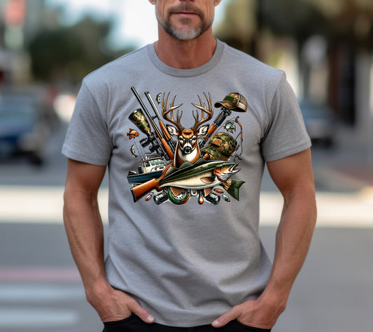 Hunt • Fish • Outdoorsman Graphic Tee