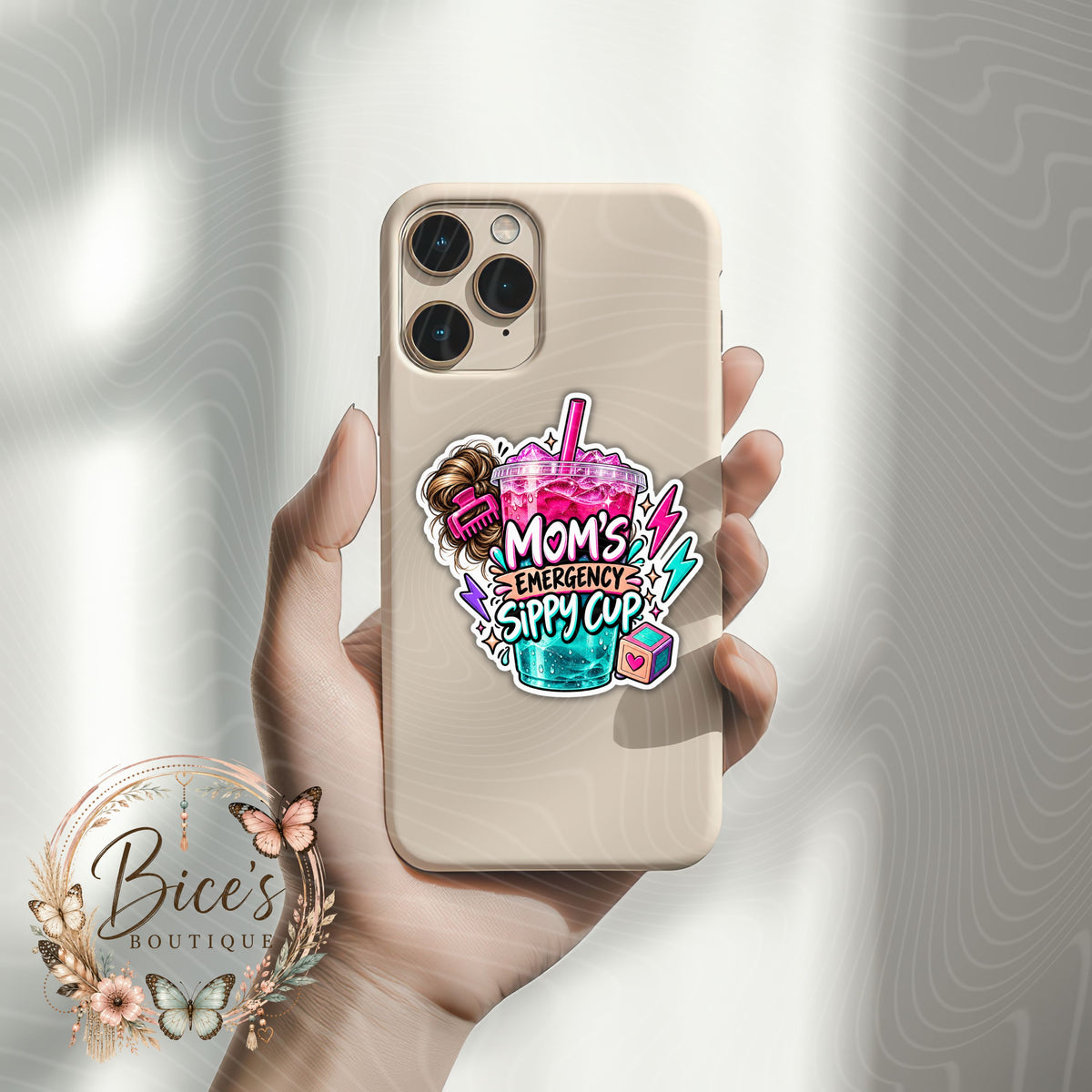 Mom’s Emergency Sippy Cup UV DTF Decal