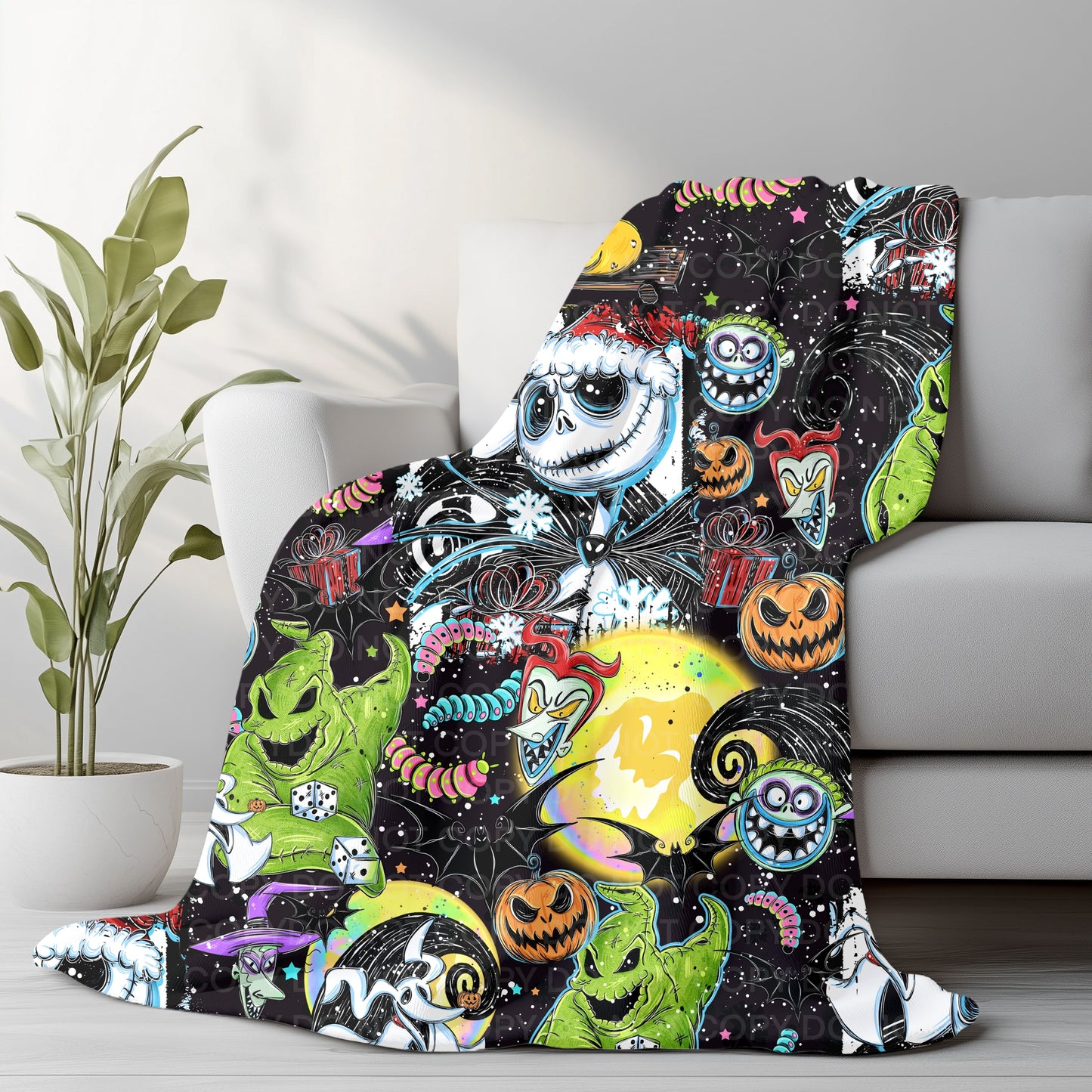 Whimsical Gothic Holiday Throw Blanket | Cozy Blanket | 40x50