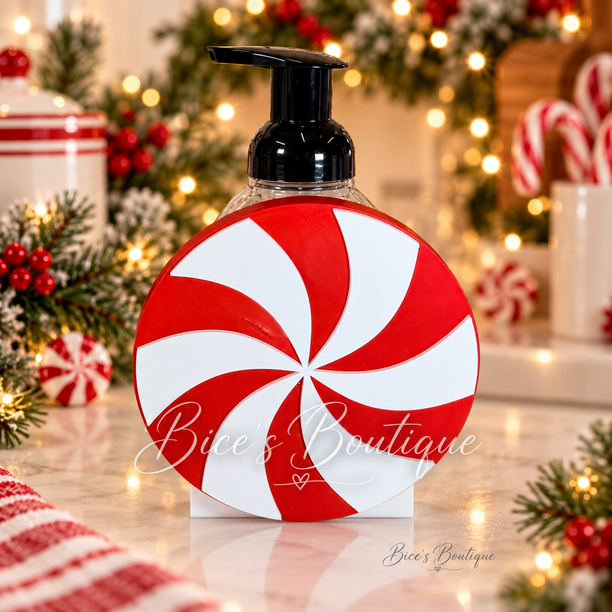 Peppermint Swirl Interchangeable Christmas Faceplate