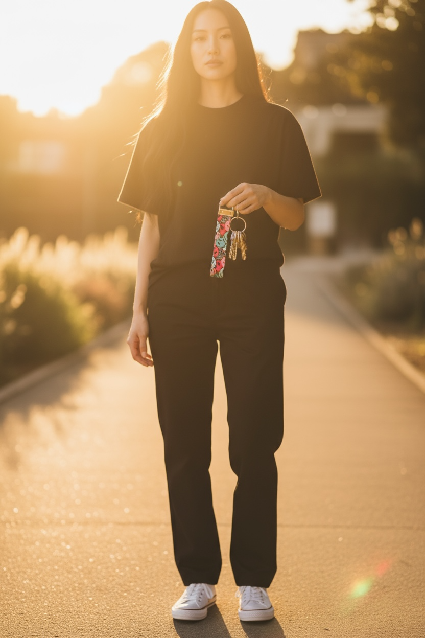 ✨ Smiley Vibes Wristlet Keychain – Pink & Teal Edition ✨