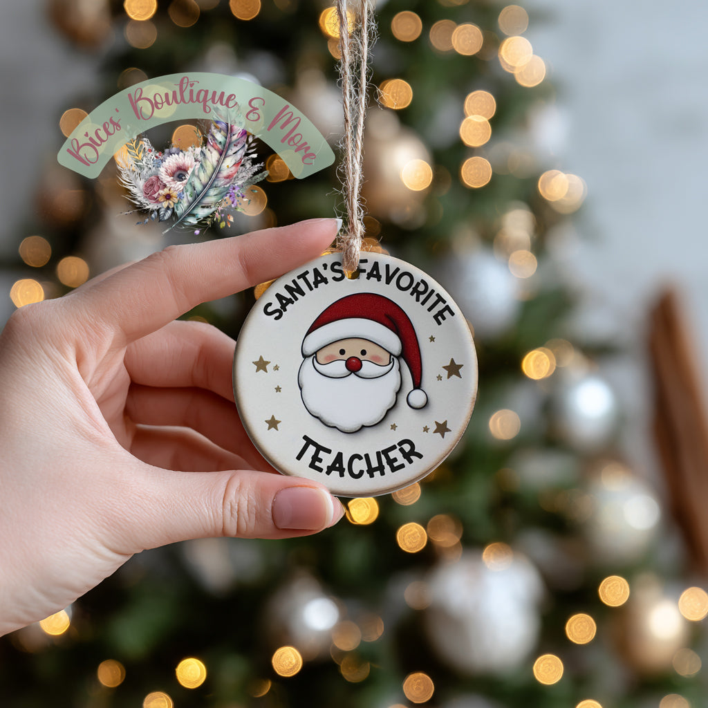 Best Teacher Ever Ornament – Christmas Gift for Teachers, Holiday Appreciation Keepsake