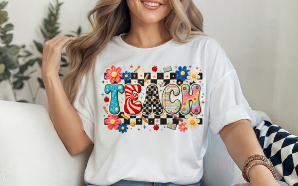 Retro Checkered Teacher