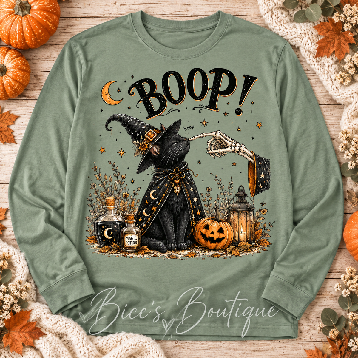 BOOP! Witchy Black Cat Long Sleeve