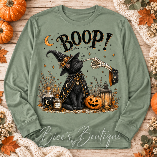 BOOP! Witchy Black Cat Long Sleeve