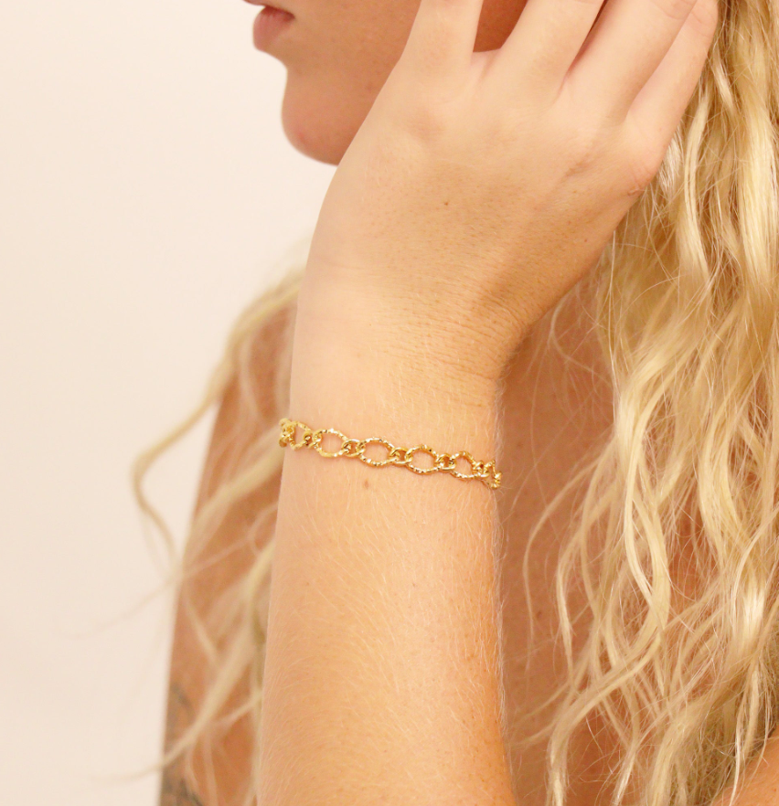 Classic Chain Link Bracelet – Stainless Steel & 18K Gold