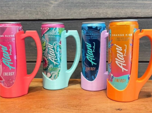 Slim Can Holder with Handle – 12oz Drink Grip Sleeve (Multiple Colors)
