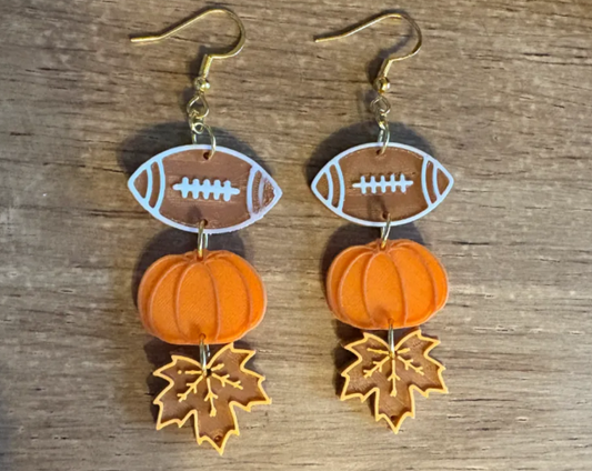Pumpkin Spice & Football Nights Earrings