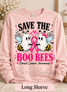 Save the Boo Bees Breast Cancer Awareness Long Sleeve Shirt