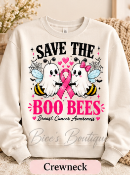 Save the Boo Bees Breast Cancer Awareness Crewneck
