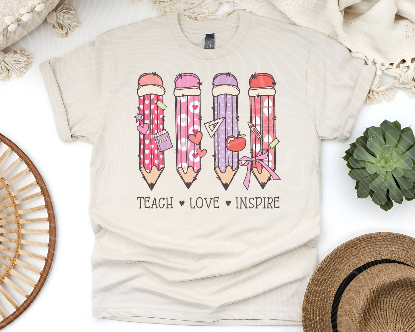 Teach Love Inspire Pencil Shirt – Teacher Graphic Tee