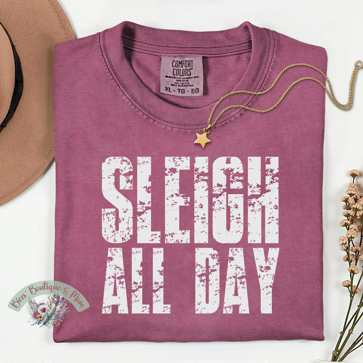 Sleigh All Day Tee | Christmas Graphic Shirt | Festive Holiday Top