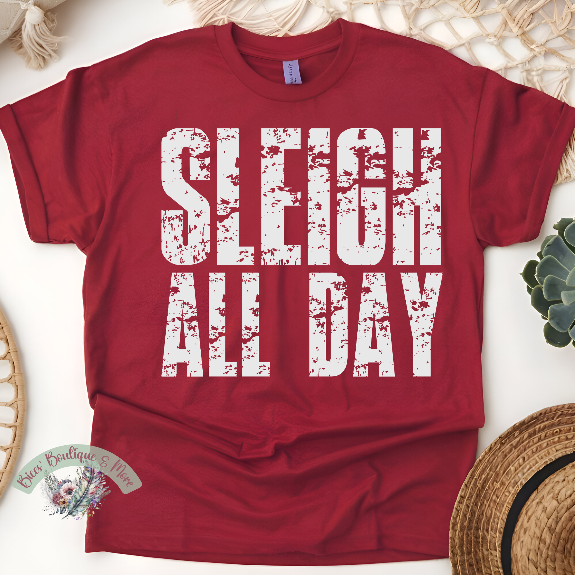 Sleigh All Day Tee | Christmas Graphic Shirt | Festive Holiday Top