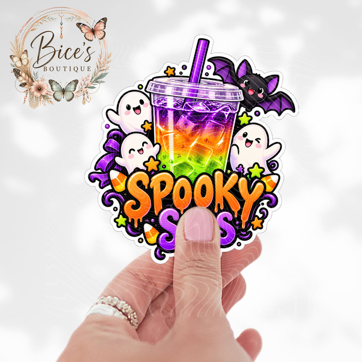 Spooky Sips Halloween UV DTF Decal