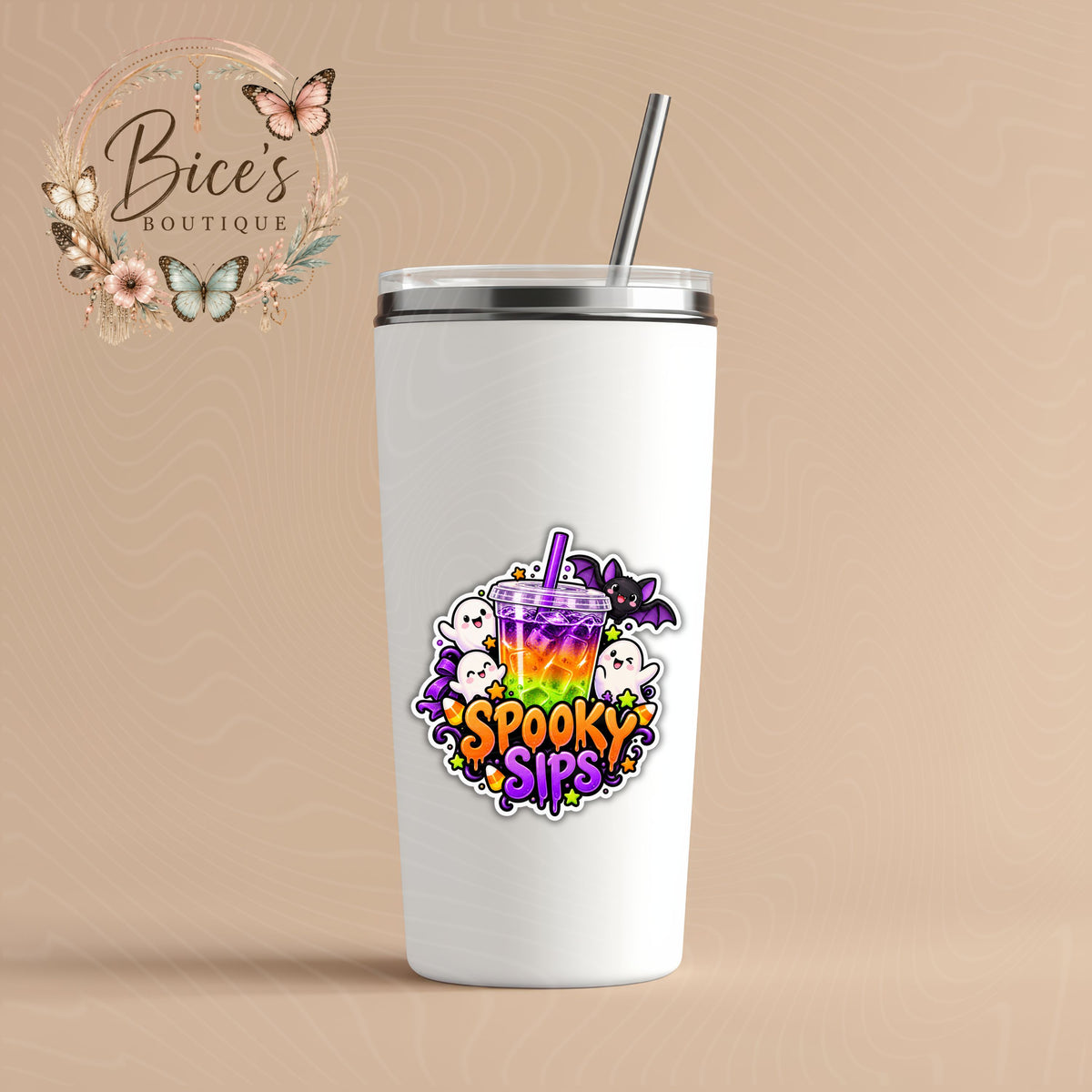 Spooky Sips Halloween UV DTF Decal